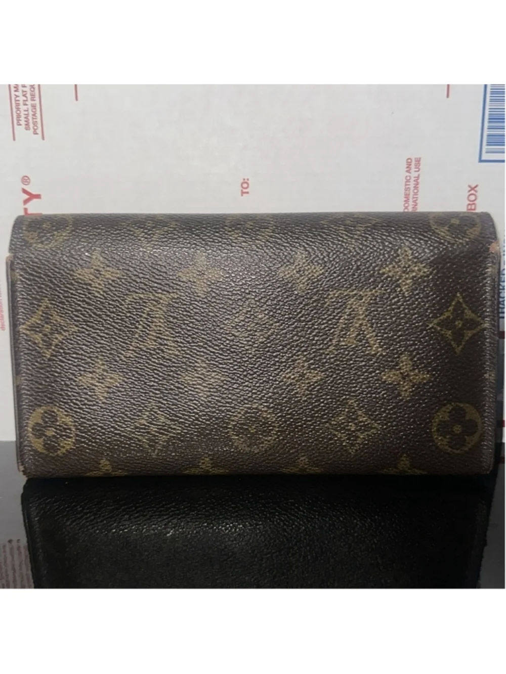 Authentic Louis Vuitton Brown long Sarah Monogram Wallet with certificate